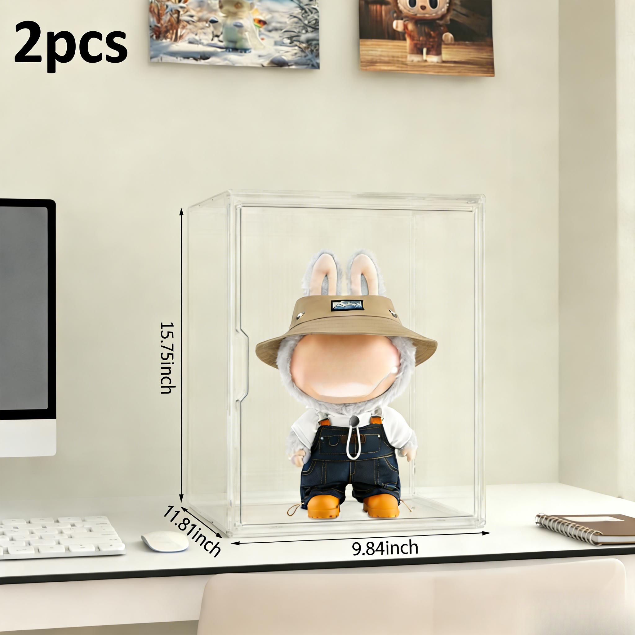 1/2pcs Le bubu 15.75-inch Large Summer Display Blind Box Storage Display Case, Lebubu Transparent Acrylic Display Cabinet, Collectibles Display Cabinet
