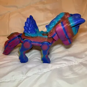 3d printed articulated Pegasus horse