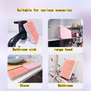 Rainbow Scaling Cloth - 12-layer tearable dishwashing cloth, made of microfiber material, high water absorption and reusable cleaning rag, high-value commercial scouring cloth, glass cleaning cloth is suitable for household, commercial, kitchen, bathroom.