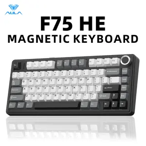 [NEW]AULA F75 HE Wireless Magnetic Switch Gaming Keyboard, 75% Hall Effect Keyboard with Rapid Trigger, 8000Hz Polling, Adjustable Actuation, BT/2.4G/USB-C, Hot Swappable RGB Backlit Keyboard for PC Gamer