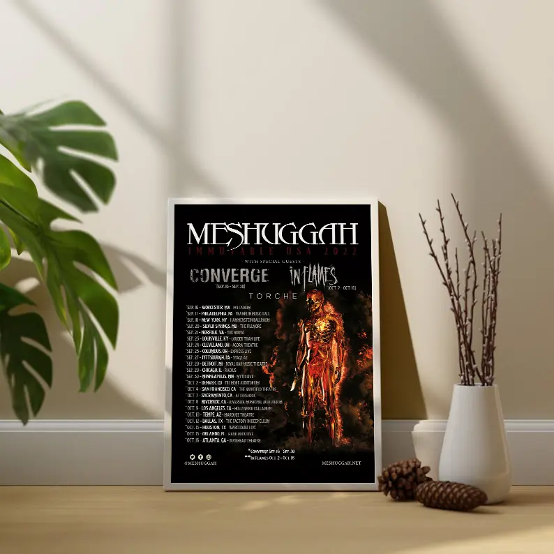 Immutable USA Tour 2022- Meshuggah USA Tour 2022 Poster