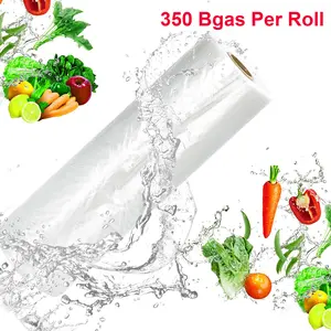 SJPACK 12'' x 16'' Clear Plastic Produce Bags 350 on a Roll Food Storage Bags for Fruit 2-4 rolls