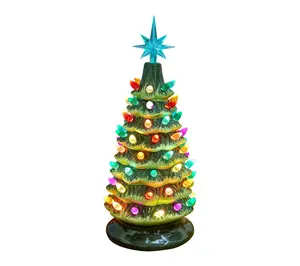 Joyfy 15" Ceramic Christmas Tree with Star Topper
