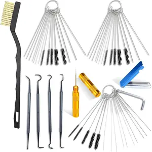 Carburetor Cleaner Kit Torch Tip Cleaner Set with Multiple Cleaning Tools Aluminum Case for Motorcycle ATV