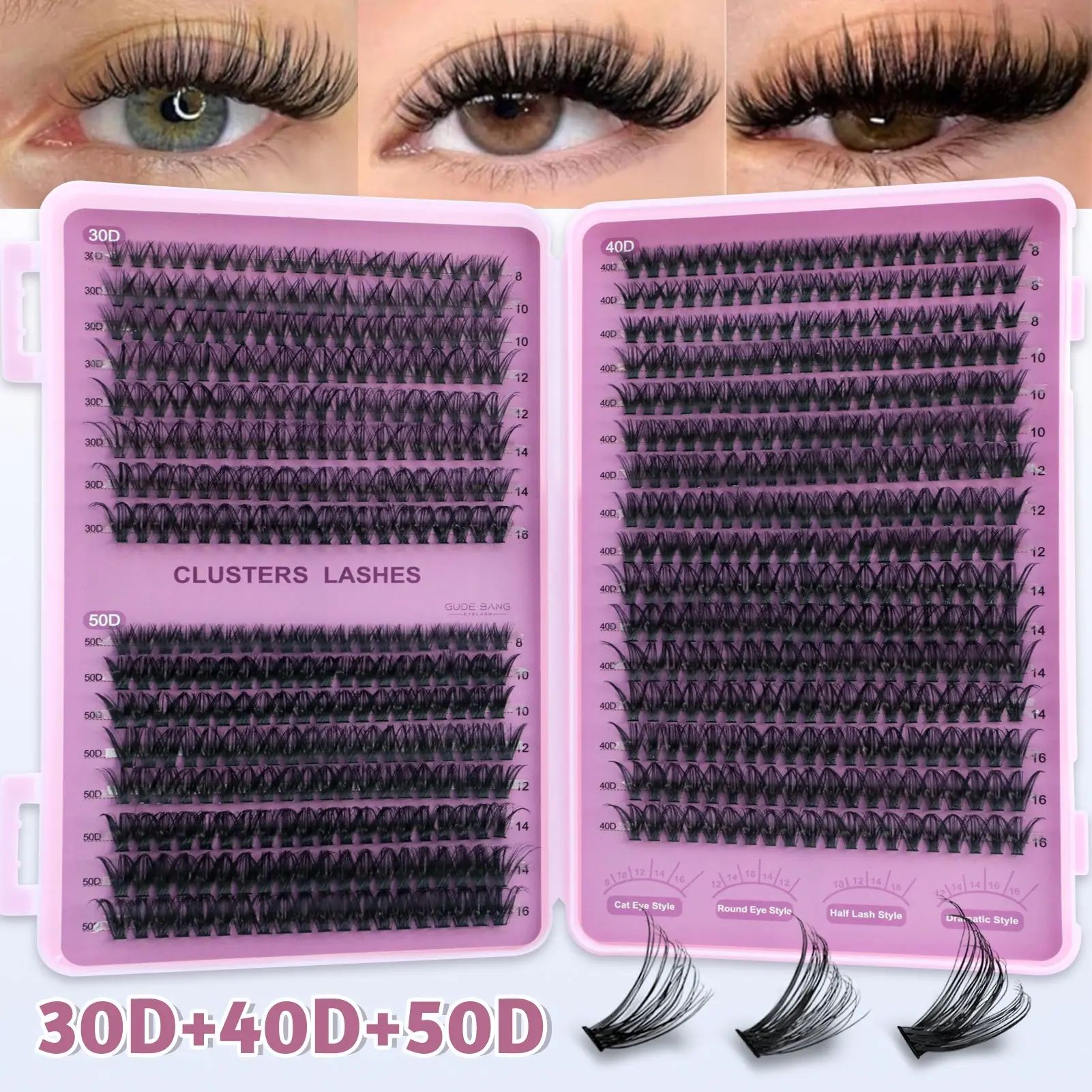 640 D Curl False Eyelashes, Cosmetic Eyelashes, Curly Lashes, Mixed Lengths 8-16mm, Soft Dense, DIY Makeup, Volume Cluster Lashes & Lash Extension, Cluster Lash Extensions, Beginner Friendly