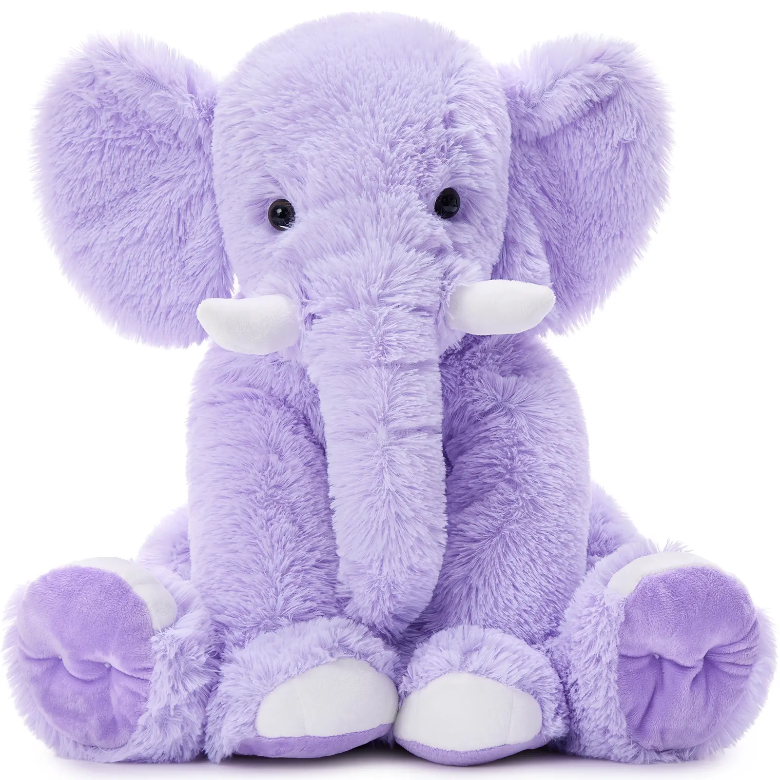Tezituor 20Inch Giant Purple Elephant Plush Toy, Soft Cuddly Stuffed Animal for Kids, Cute Baby Elephant Pillow Doll, Birthday Gift for Girls & Boys