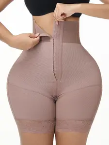 High-Elastic High-Waist Shaping Panties with Multi-Button Gusset - All-season seamless compression shorts for minimalist daily wear & tummy control Shapewear