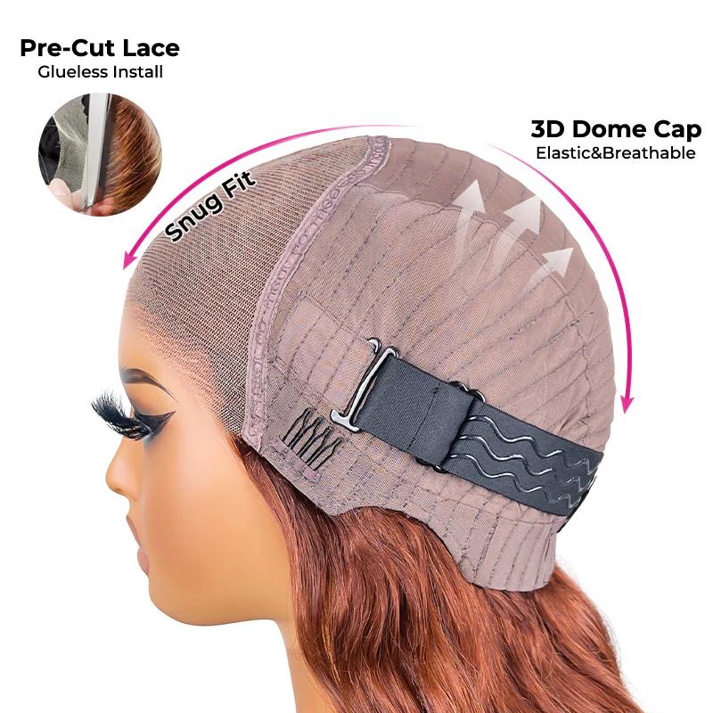 【NEW ARRIVAL】ISEE Pre-Styled Butterfly Cut Layer Blonde & Orange Human Hair Wigs Pre Bleached Mini Knots Pre-Cut 7x5 Lace Wig#TikTokShopHolidayHaul