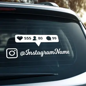 Custom Instagram Tag Decal Personalized Vinyl Sticker for Car 9x2 Inches UV & Weather Resistant Rich Colors Easy Installation Vehicle Exterior Decoration