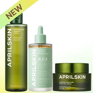 [APRILSKIN Official] Korean Matcha Mugwort Calming SetㅣArtemisia Rice Toner, A.C.E Mugwort Centella Serum &  Artemisia Squalane Hydra Gel Cream | Korean Skincare | Daily Glass Glow | Korean Natural Herb | Soothing for Troubled Skin