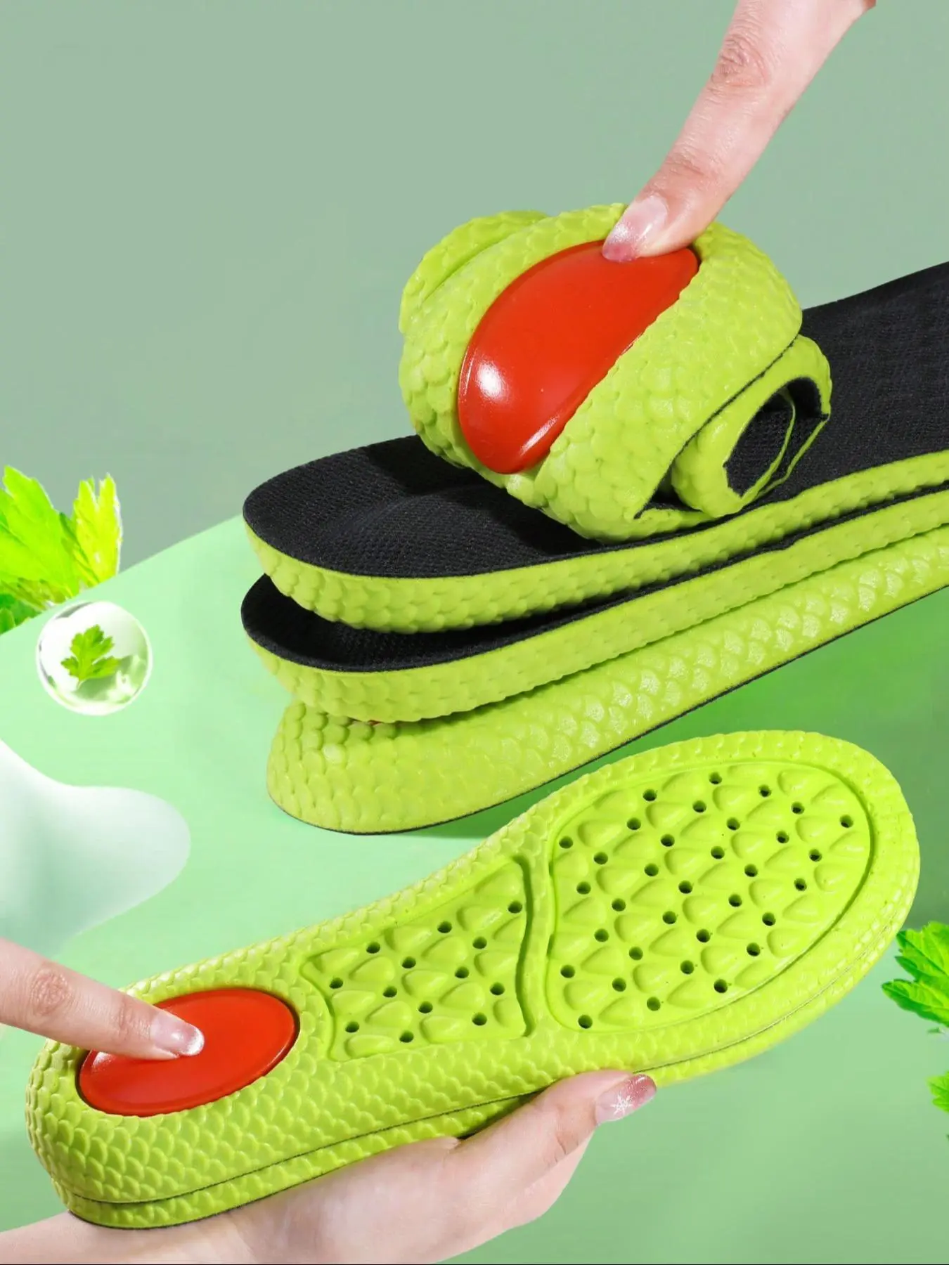Shock-absorbing Insoles for Women's Shoes, Breathable Soft Cushioned Insoles, Comfortable Slip Resistant Sole Shoes Insoles for Running Sports, Sport Performance Insoles, Unisex Shoes Active Accessories