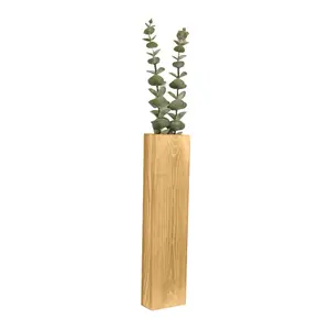 Wood Wall Vase for Dried Flowers, Modern Scandinavian Planter with Detachable Cup, Minimalist Home Office Decor, Easy Mounting Wall Mounted Vase for Living Room, Bedroom, Porch, Housewarming Gift