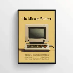 [UNFRAMED POSTER] Vintage Advertising Poster Computer - 1990s Style Advertising Print for PC - Computer Information Poster - Technology Poster