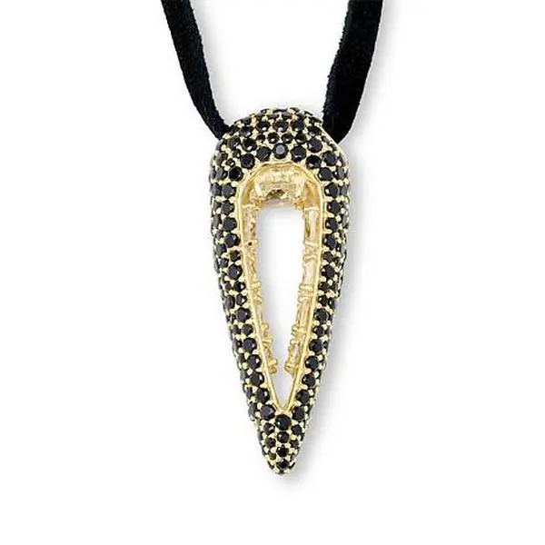 Rarities Fine Jewelry Rarities Black Spinel and White Topaz Suede Cord Bolo Necklace