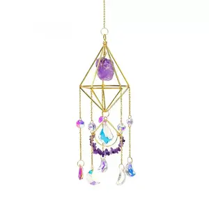 Crystal Light Catcher, Hanging Wind Chime Sun Catcher for Garden, Patio, Window, Rainbow Maker, Bohemian Style Decor, Spectral Prism