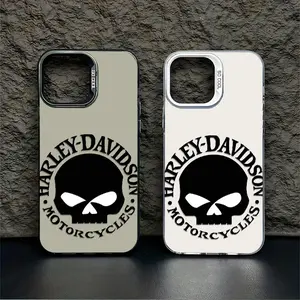 Biker Skull Retro Motorcycle Skull Edgy Streetwear Aesthetic Phone Case For IPhone 17 Pro Max 16 15 14 Pro Max 13 12 11 Plus Screen Protector Iphone 16 Pro Max Curious Shockproof Soft Silicone Transparent Acrylic Protective Case Q207 Protection