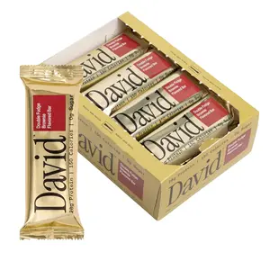 David High Protein Bars - 0g of Sugar, Low Carb, Gluten Free - 28g of Protein, 150 Calories - On-The-Go Snack - Fudge Brownie Flavor, Pack of 12