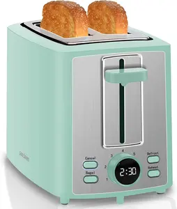Toaster 2 Slice, Stainless Steel Bread Toaster Color LCD Display, 7 Bread Shade Settings, 1.4'' Wide Slots Toaster Bagel/Defrost/Reheat Functions, Removable Crumb Tray, 900W toasteroven kitchen  toaster  Appliance Breakfast  toaster Flexible Smart Control