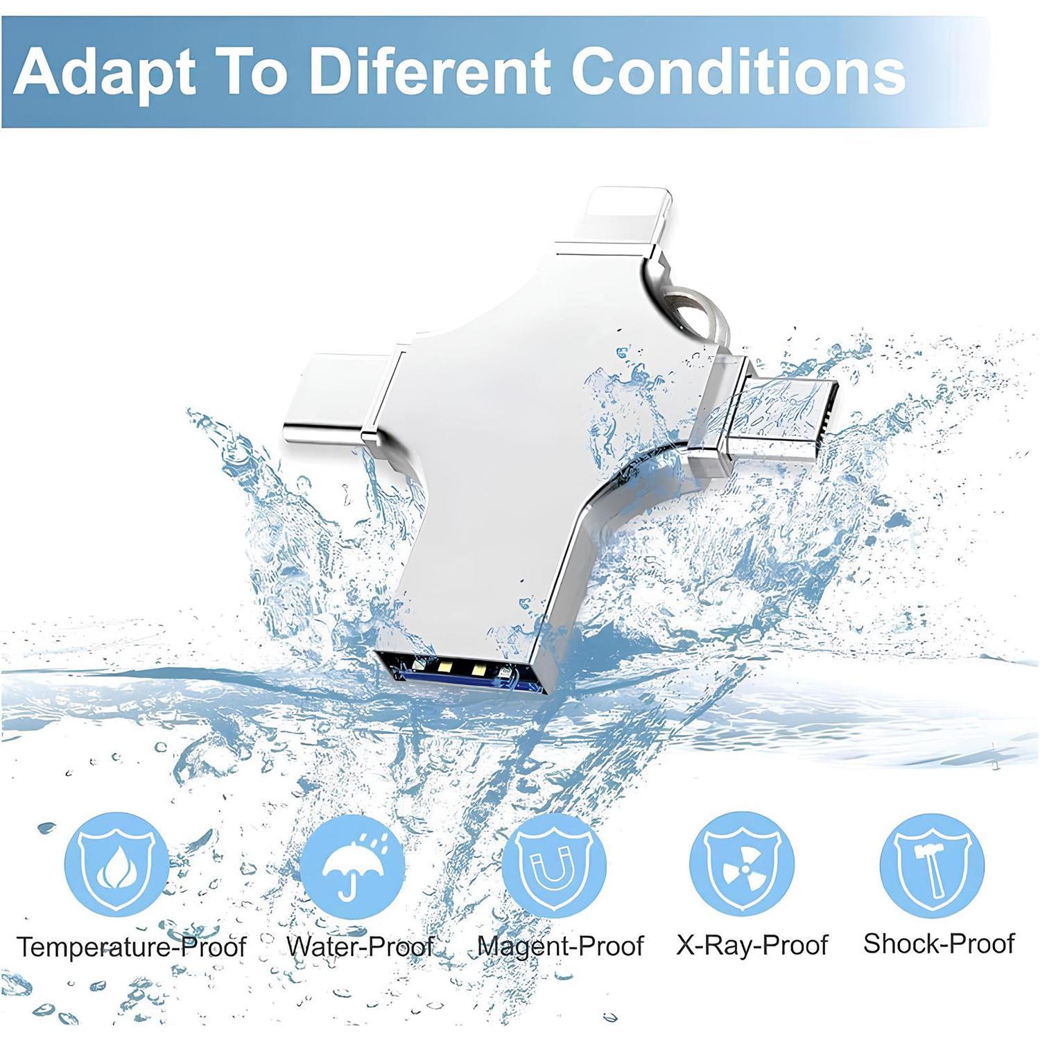 2TB USB Flash Drive,4 in 1 High Speed USB 3.0 Memory Stick,Thumb Drive,USB flash drive for iPhone iPad,External Storage for iPad,Android Phones,PC and More Devices,Memory stick storage for photo and video backup