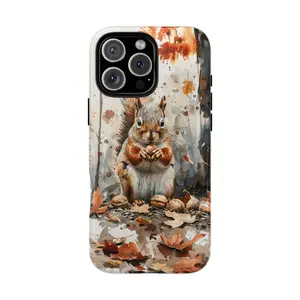 Squirrel Nut Watercolor Brown Phone Case, Gift for Friends,Case Suitable for IP 11 12 13 14 15 16 17Pro, Plus, Promax,Tough Case