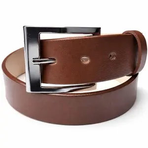 Cinto casual de hombre de vaqueta / Classic Men's brown Leather Belt