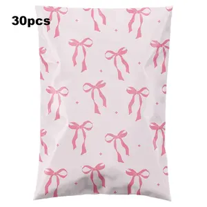30/100 Bow Ribbon Storage Bags, Pe Plastic Mailer Bags, Thick Logistics Bags, Ideal for Women, Holidays, Gifts, Multifunctional Packaging