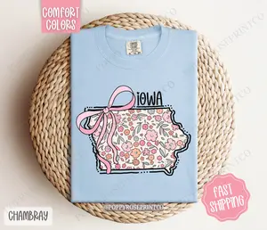 Iowa Comfort Colors State Tshirt, Cute Iowa Shirt, Iowa Tshirt, Iowa Shirt