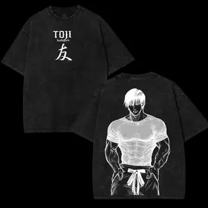 valentine shirts Toji Fushiguro Anti Sorcerer slayer v3 JJk Jujutsu Kaisen Anime Manga 2 sided Washed T-shirt, Menswear graphic tee