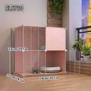 Cat Cage Home Indoor Large Space Cat House Shelter Nest Pet Cage Three-Tier Small Cat Villa, Comfortable & Spacious Design, Durable Iron Cage
