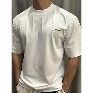 Men's & Women's 100% Cotton Short Sleeve T-Shirt - Breathable Drop Shoulder Round Neck Tee with Stylish Chest Print, Pre-Shrunk Fabric for Gym, Outdoor,Clothing | Relaxed Fit Knit Construction, T Menswear Top Stretch Tshirt Streetwear Crewneck