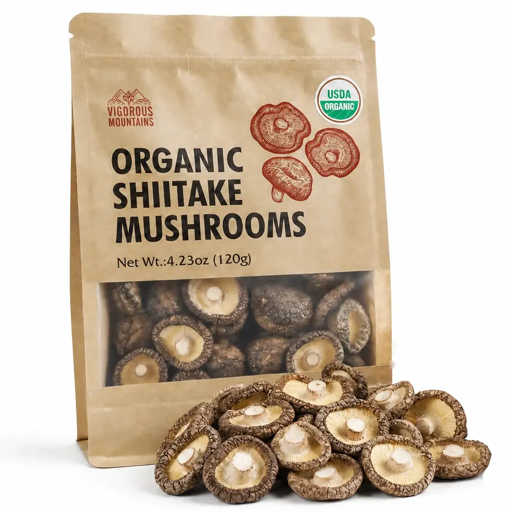 Dried Shiitake Mushrooms Dry Dehydrated Mushrooms for Cooking 4.23oz, 120g