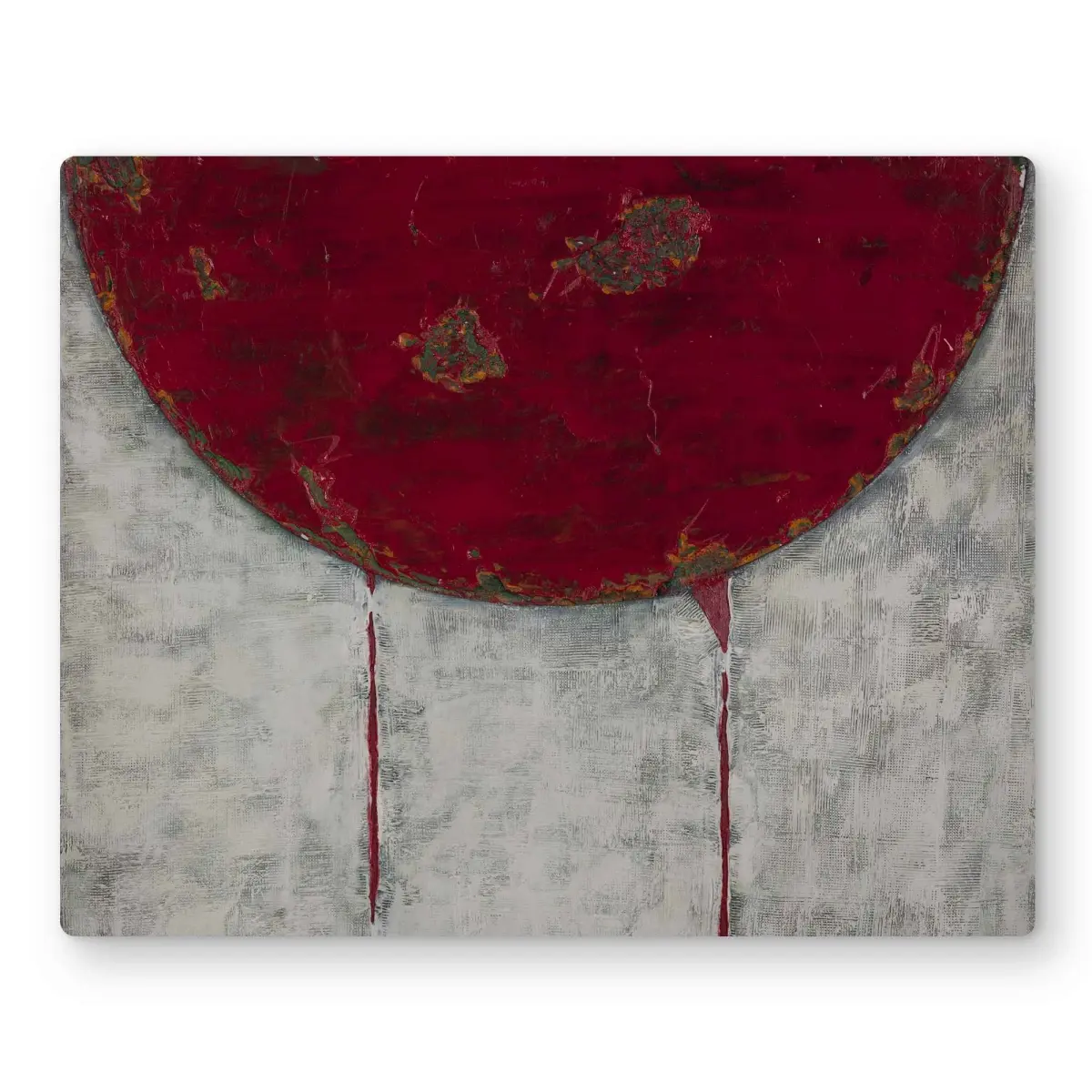 Begin Home Decor C1MP1620NQM9MM 16 x 20 in. Red Half Circle Wall Art - Abstract Industrial Metal Print