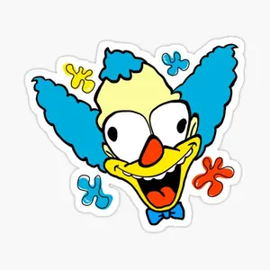 Evil Krusty Sticker Krusty The Clown Sticker For Car Laptop Phone Bottle Cup Stickers size 3 inches for fans funny 2026 stickers