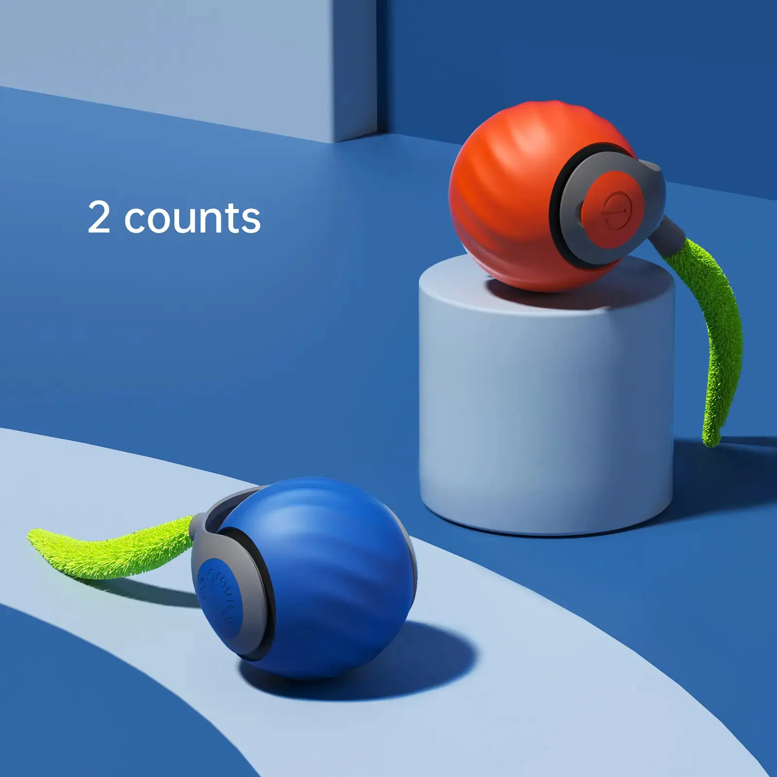 2-Pack Silicone Automatic Rolling Ball Cat Toy - Type-C Rechargeable Mini Ball Playful Interactive Chaser Kitty Teaser, Universal Size Pet Supply for Learning Through Play, Mini Ball Interactive Toys, Playful Interactive Toys,back to school
