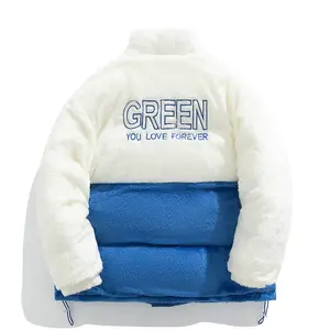 Unisex Cotton Jacket Winter Wear Korean Style Loose Fit Stand Collar Warm Casual Coat for Everyday Use Reversible padded coat