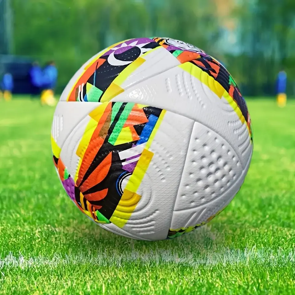 Size 5 Colorful Patchwork Pattern Football, Durable Training Competition Ball, Perfect Football for All Levels Players, Soccer Balls, PU Soccer Ball