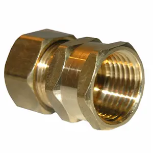 Larsen Supply  0.37 Compression x 0.5 in. Female Pipe Thread Brass Adapter Pack of 6