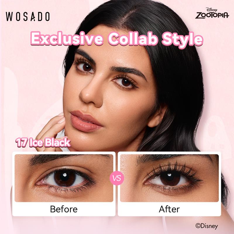 WOSADO Disney Zootopia Limited Edition Soft Magnetic Eyelashes All-in-One Box Waterproof Reusable Glue-Free Makeup Cosmetic Natural Style 4 Pieces Set Storage