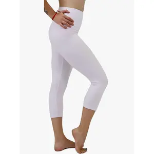 Printed Camouflage and Halloween Leggings for Women – 5” High Waist–Ultra Soft Brushed Active Pants (One Size S-M-L, White Capri)