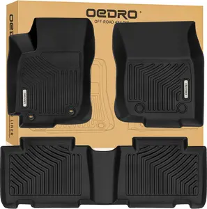 OEDRO Floor Mats Fit for 2013-2018 Toyota RAV4 Standard Models, TPE All-Weather Includes 1st and 2nd Row Full Set Liners(Standard Models Only)