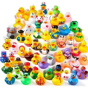 30 Pcs Mini Rubber Ducks Bulk 2 Inches Cute Duckies in Various Styles for Kids Toddler Summer Pool Toys Birthday Gifts Party Favors with Mesh Carry Bag