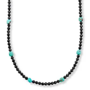 Mine Finds by Jay King Black Spinel and Baja Turquoise 36" Necklace