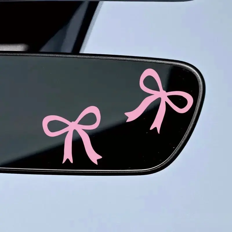 Pink BowCute Car Mirror Decal Sticker for Car Decor - 1 Pair 1.97” X 1.97” Pink Bows for Stylish Car Accessories