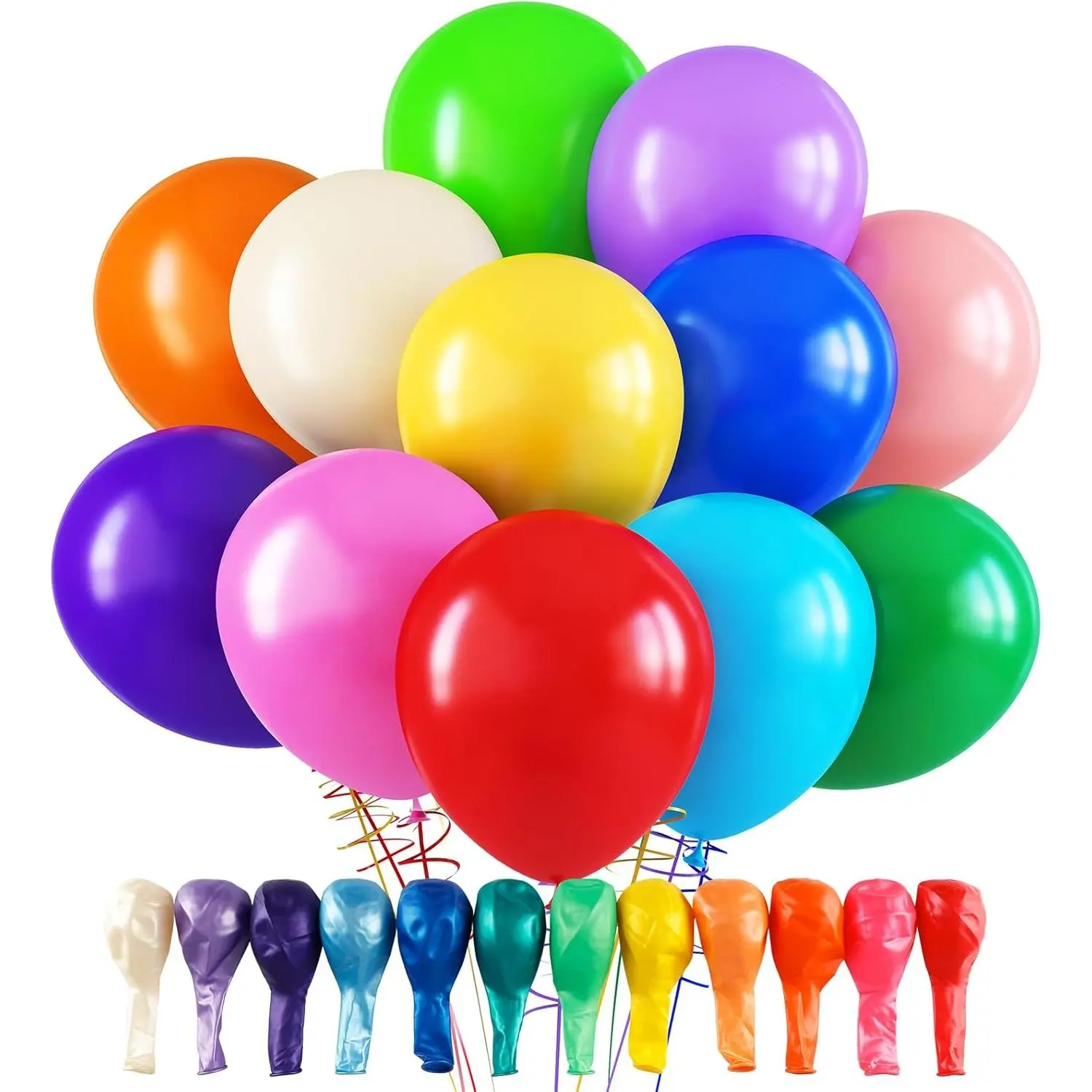 120pcs 12-in Assorted Color Balloons for Baby Shower & Birthday Party Decor, Baby & Maternity Event Garland Arch Supplies