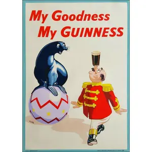 Vintage My Goodness My Guinness Poster, Advert -Framed Wall Art Picture Print