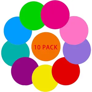 Larger Sized 11.8 inch 10 Pack Dry Erase Dots Circles Sticker for Spots Tables, Colorful Removable Whiteboard Painting Marker, Essential School Teachers Supplies for Classroom