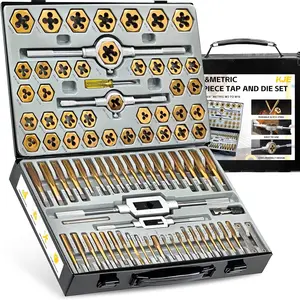 86PCS SAE & Metric Tap and Die Set (#4 to 5/8”, M3 to M16), Tap Set and Die Tool Set, Coarse and Fine Threading Rethreading Tool Kit, for Internal and External Threading