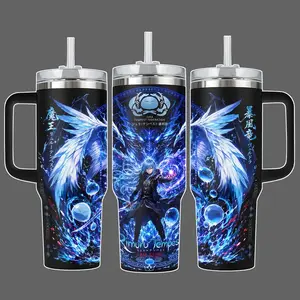 Rimuru Tempest Veldora Dragon Wing Stainless Steel Insulated Tumbler Cup, 20oz 30oz 40oz with Straw Lid Included, 40oz Handle Option, Full Wrap Tensura Anime Design, That Time I Got Reincarnated as a Slime Gift for Anime Fans