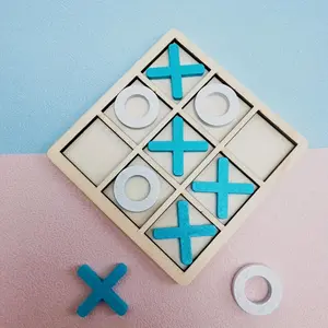 A Wooden Two-Player Interactive Tabletop Tic-Tac-Toe Reasoning Game That Enhances Logical Thinking And Cultivates Reasoning Skills And Focus. Ideal for Family Gatherings And Parties, This Board Game Is Perfect for Christmas, Easter, And Halloween