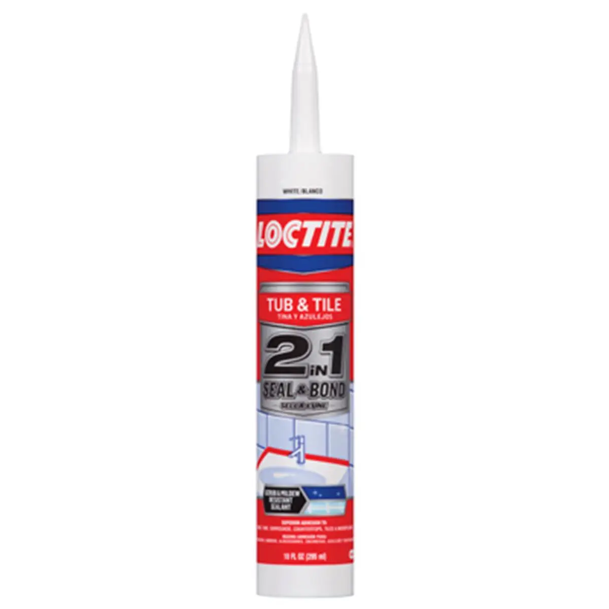 Henkel 1936464 Loctite 2 In 1- 10 oz. White- Tub N Tile Caulk, 10Oz, Acrylic Base